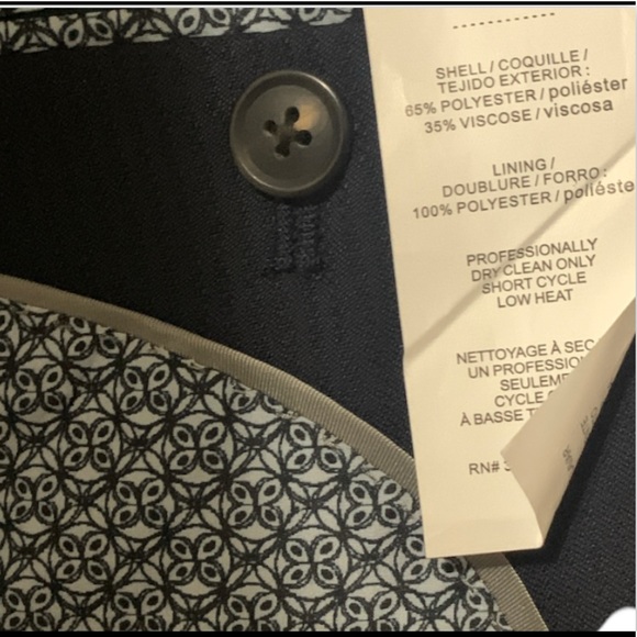 Perry Ellis Navy Marine Core Essential Mens 46 Reg Blazer BNWT - Picture 4 of 4